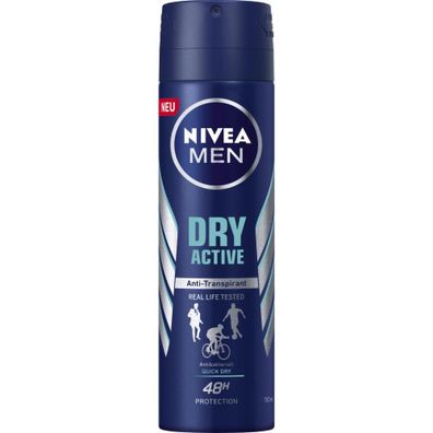 58,53EUR/1l Nivea Men Deo Dry Active 150ml Dose Anti-Transpirant
