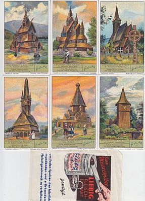 Liebigbilder Serie 1098 "Kirchenbauten aus Holz" komplett 1937 (109491)