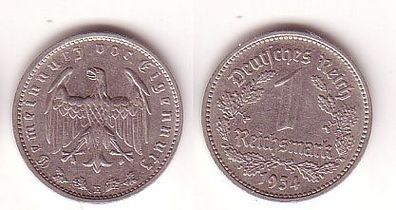 1 Reichsmark Nickel Münze 1934 E ss+ (109513)