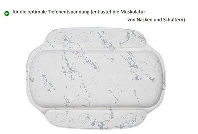 Marmor Grau Nackenpolster Sicherheitseinlage 32 x 22 cm - PVC Schaum.