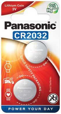 Panasonic - CR2032 - 3 Volt 220mAh Lithium - 2er Blister