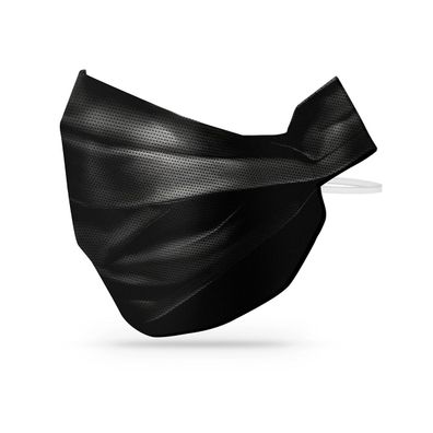 6x Behelfsmaske Gesichtsmaske Maske mit wasserabweisenden Vliess - 15443/1 schwarz
