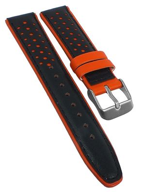 Adora Youngline XS Uhrenarmband 18mm schwarz / orange Leder AY4314