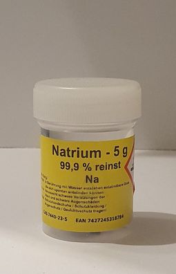 Natrium Alkalimetall >99,9% unter Paraffinoel für Elementarsammlung