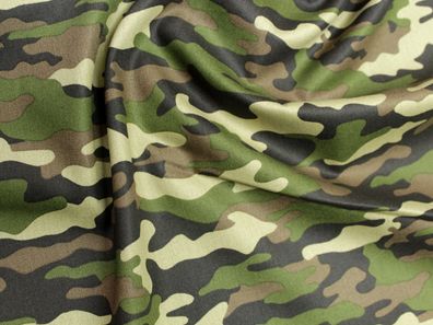 9,90 €/ m ,145 cm breit, Camouflage, khaki, Popeline, Baumwollstoff