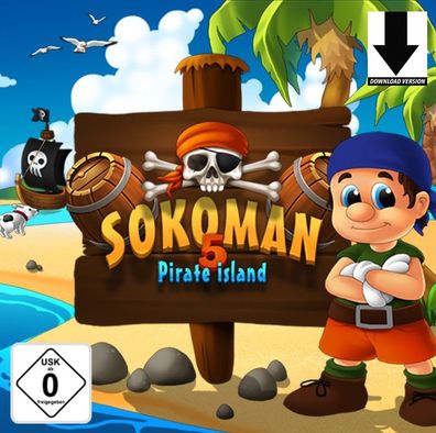 Sokoman 5 Pirate Island - Sokoban - Logik Spiel - PC - Download Version-ESD