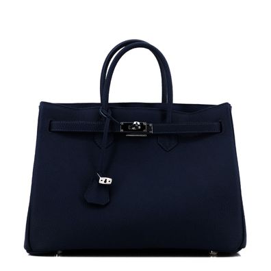 STUDIO. MUNET Classic Blau | Silver | Icone 35 Tote Leder Bag Tasche Handtasche