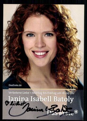 Janina Isabell Batoly Verbotene Liebe Autogrammkarte Original ## BC 31391