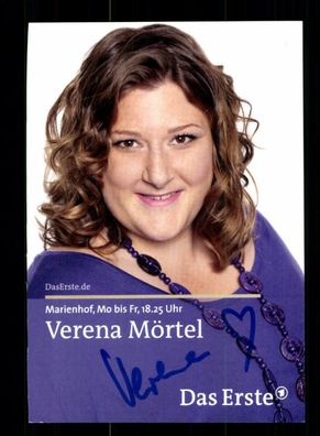 Verena Mörtel Marienhof Autogrammkarte Original Signiert ## BC 148421