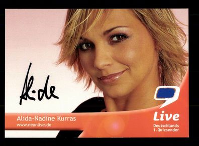 Alida Nadine Kurras 9 Live Autogrammkarte Original Signiert ## BC 149109