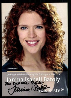 Janina Isabell Batoly Verbotene Liebe Autogrammkarte Original ## BC 33859