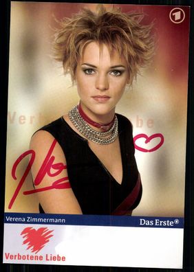 Verena Zimmermann Verbotene Liebe Autogrammkarte Original Signiert ## BC 24319