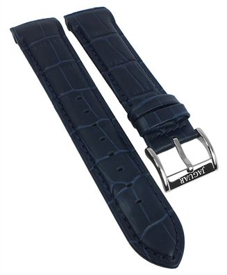 Jaguar Herren | Uhrenarmband 22mm Leder blau Krokoprägung | J682