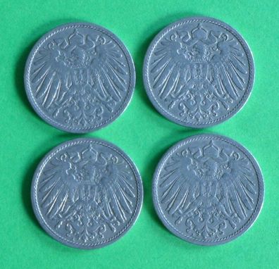 Lot 4 x 10 Pfennig Deutsches Reich 1902 Münzen 4 x A