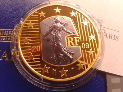 200 euro 2009 PP Frankreich Europa schwarzes Gold Semeuse Menschenrechte 1 Unze Gold