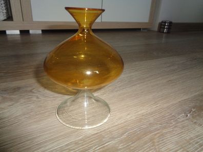 Vase -gelb-mundgeblasen Lauscha -13cm hoch