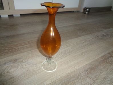 Vase -gelb-mundgeblasen Lauscha -21cm hoch