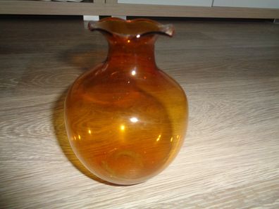 Vase -gelb-mundgeblasen Lauscha -11,5cm hoch