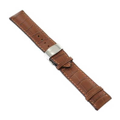 Ingersoll Ersatzband für Uhren Leder braun Naht OR Kroko Faltschl. 22 mm