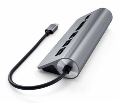 Satechi Type-C Aluminum USB Hub und Card Reader - Space Gray (Grau)