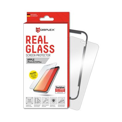 Displex Real Glass 0,33mm + Rahmen für Apple iPhone 6 Plus/7 Plus/8 Plus - Displays