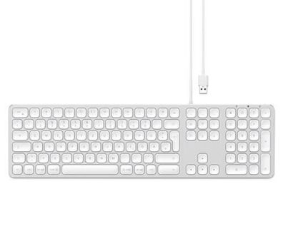Satechi Aluminum Wired Keyboard Full Deutsch - Silber