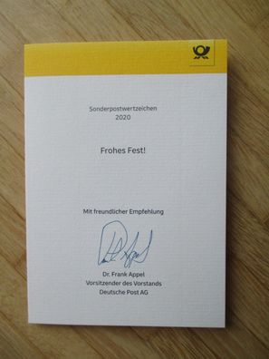 Deutsche Post Chef Dr. Frank Appel Autogramm & Sonderpostwertzeichen 2020!!