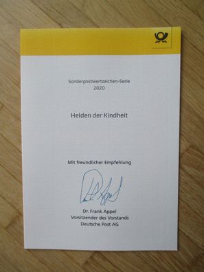 Deutsche Post Chef Dr. Frank Appel Autogramm & Sonderpostwertzeichen 2020!