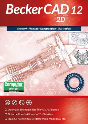 Becker CAD 12 2D - CAD Software - AutoCAD kompatibel - Zeichnen - ESD