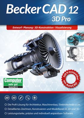 Becker CAD 12 3D PRO - 3D Druck Software - AutoCAD kompatibel - STL Export-ESD