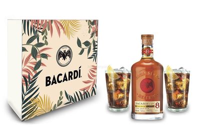 Bacardi Geschenkset - Bacardi Ron 8 Anos Gran Reserva 8 Jahre Rum 0,7l (40% Vol