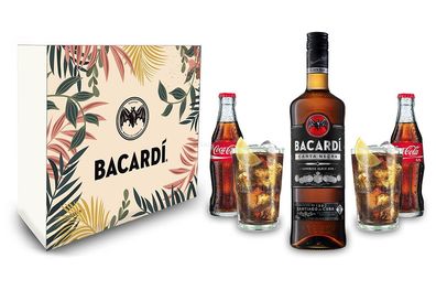 Bacardi Geschenkset - Gläser / Cola / Bacardi Carta Negra Rum 0,7l 700ml (40% V