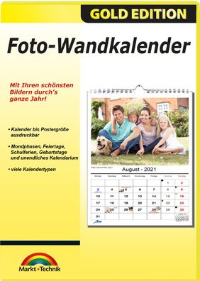 Foto Wandkalender 2021 - Gold Edition - Kalender mit Sudoku oder Kreuzworträtsel