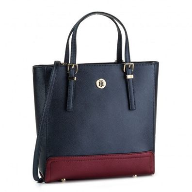 Damen Tasche Tommy Hilfiger Honey Med Workbag Blue Aw0aw07411-0g7