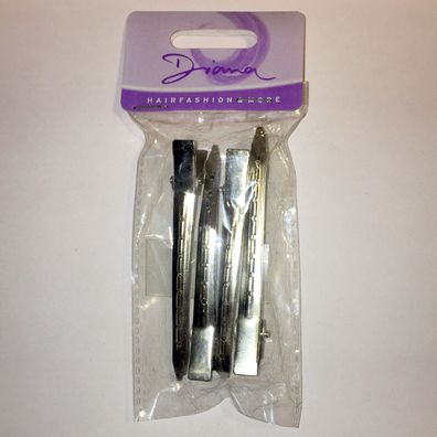 4 silberne Haarklammern aus Metall EnteBill Haarspangen 9 cm