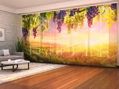 Schiebegardinen Foto Schiebevorhänge 3D Flächenvorhang Bunches Of Grapes at Summer