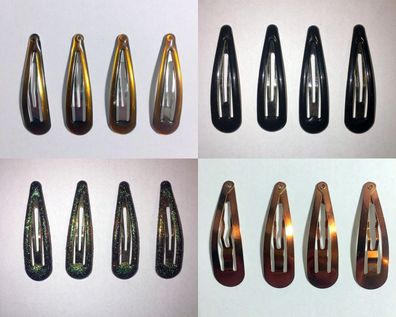 4 Schnapp-Haarclips aus Metall von Diana 47 x 13 mm