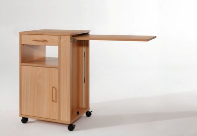Burmeier- Nachttisch stabil praktisch f. Pflegebett, Schubfach ausklappb. Tischplatte