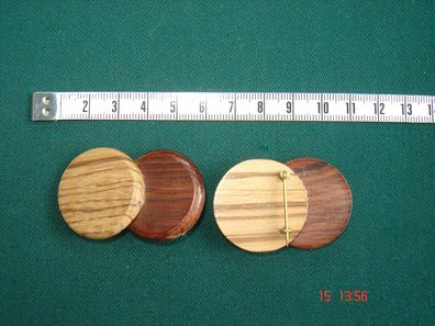 echt Holz Brosche Holzbrosche 2farbig handgemacht sehr schön 4,7 cm p