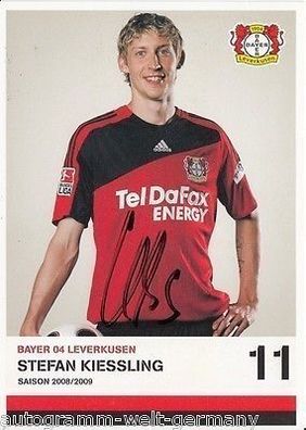 Stefan Kiessling Bayern Leverkusen 2008-09 Autogrammkarte + A 67541