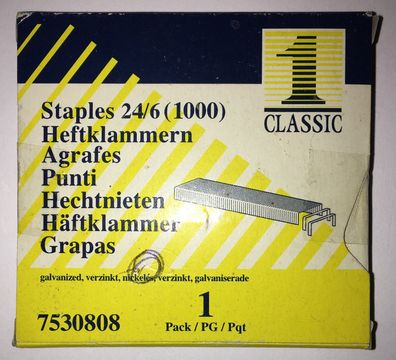 2 x 1000 Heftklammern 24/6 verzinkt von Staples - Classic 7530808