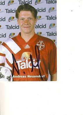Andreas Neuendorf Bayer Leverkusen 1994-95 Autogrammkarte + A 67903