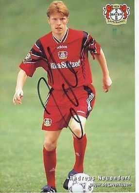 Andreas Neuendorf Bayer Leverkusen 1996-97 Autogrammkarte + A 67846