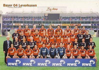 Bayer Leverkusen Orig. Mannschaftskarte 2002-03 + A 67674
