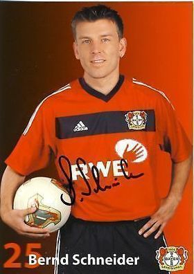 Bernd Schneider Bayer Leverkusen 2002-03 Autogrammkarte + A 67675