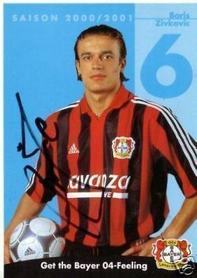 Boris Zivkovic Bayer Leverkusen 2000-01 Autogrammkarte + A 67731