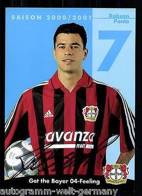 Robson Ponte Bayer Leverkusen 2000-01 Autogrammkarte + A 67755