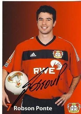Robson Ponte Bayer Leverkusen 2003/04 Autogrammkarte + A 67666
