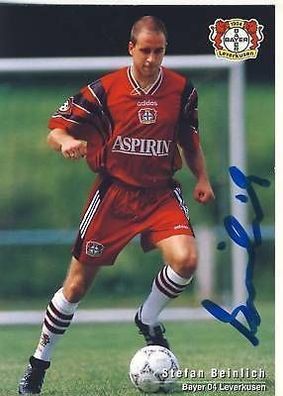 Stefan Beinlich Bayer Leverkusen 1997-98 Autogrammkarte + A 67841