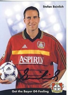 Stefan Beinlich Bayer Leverkusen 1998-99 Autogrammkarte + A 67817